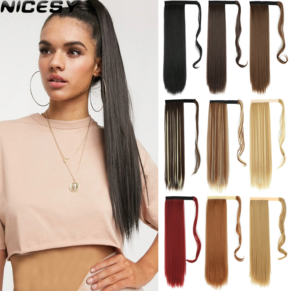 

Costume Accessories Long Straight Synthetic Wrap Around Clip Ponytail Hair Extension Heat Resistant Ponytail Fake Hair Black Brown Blond Wom, T1b/613