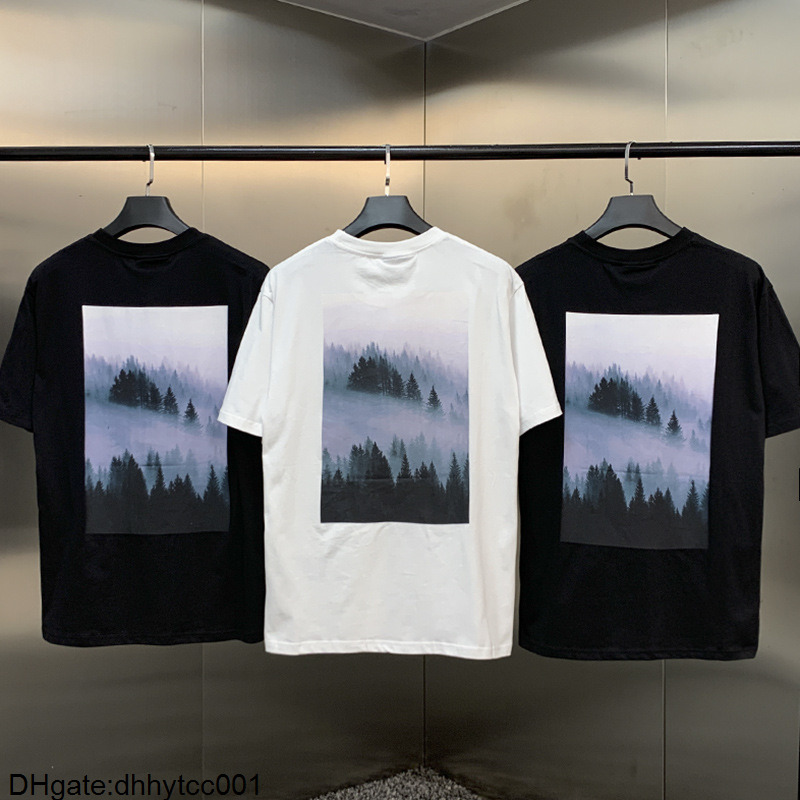 Summer Men's T-Shirt Essentials back landscape print Tee High Hip Hop Loose Oversize Unisex Cotton