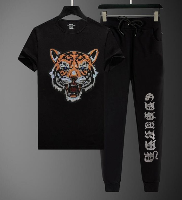 

Rhinestone summer Mens outfit Oversize brand designer tracksuit cotton, As show