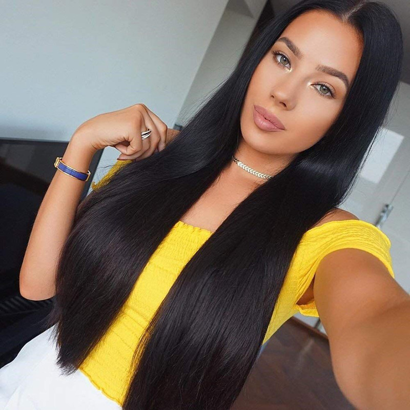 

Wigs women with straight straight straight HAIR IN AFRICA CHEMICAL HAIR SETS factory wholesale, Dark brown