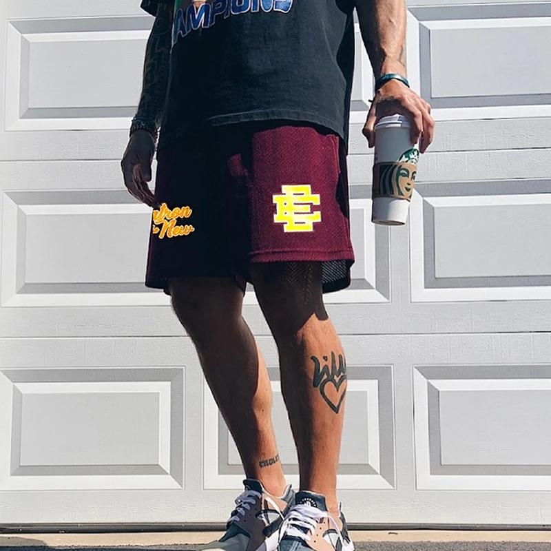 

Men's Shorts Eric Emanuel Basic Short YORK CITY SKYLINE 2022 Men's Casual Fitness Sports Pants Summer Gym Workout Mesh Breathab, Green