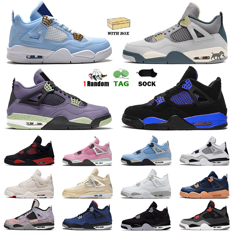

2022 Jumpman 4 Mens Women OG Basketball Shoes 4s With Box University Blue Craft Military Black Cat Sail White Oreo Fire Red Thunder Royal Bred Flat Sneakers Size 13, B40 40-47