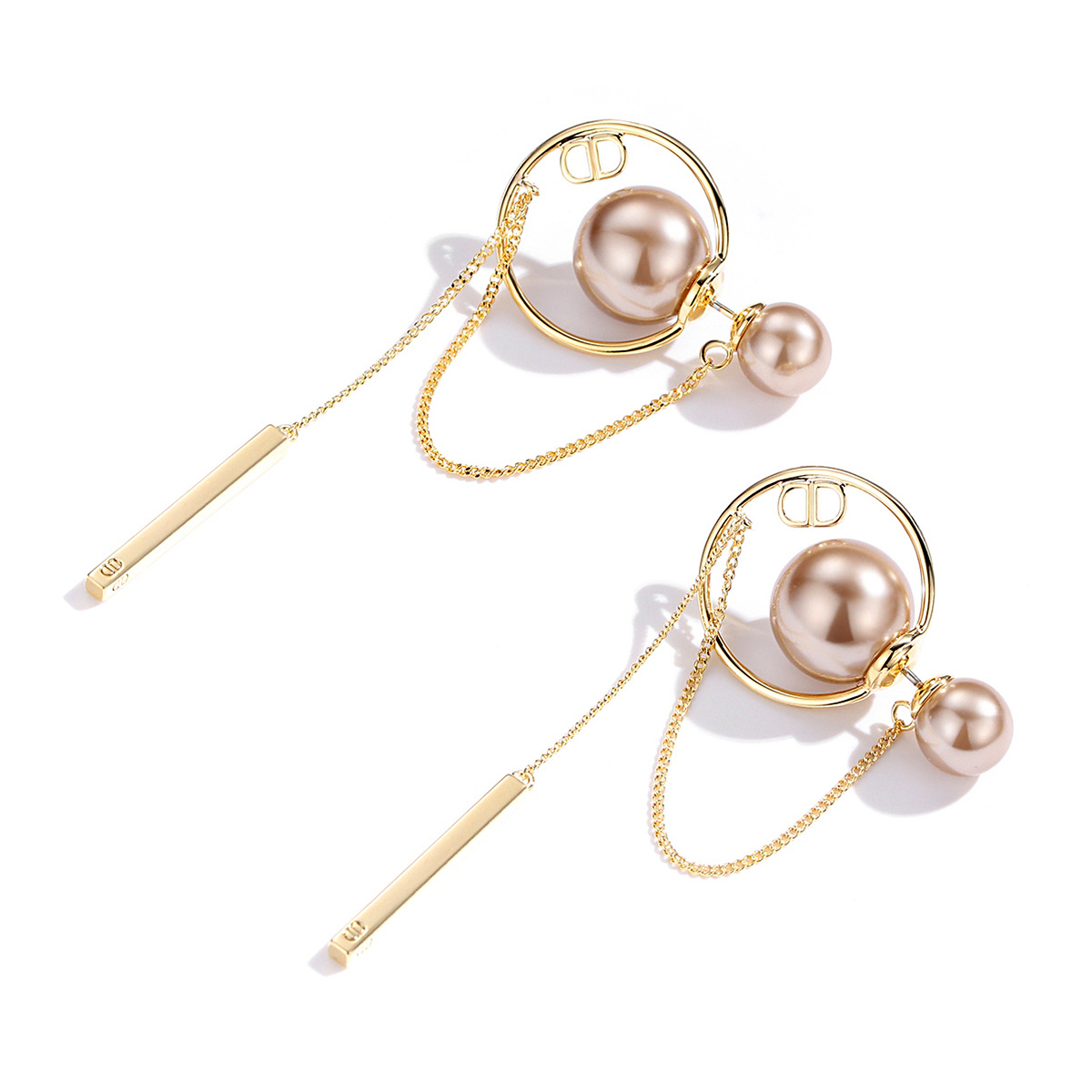 

S925 Silver Pearl Earrings for Women Dainty Wedding Jewelry Gold electroplating Christmas Gift