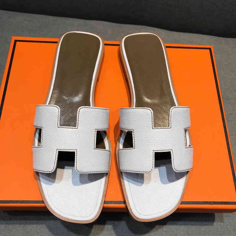 

H Hermee oran sandal 2022 European and American Women's Flat Heels Are Fashionable to Wear Soft Bottom Rhinestones with Foreign Style, White black diamond