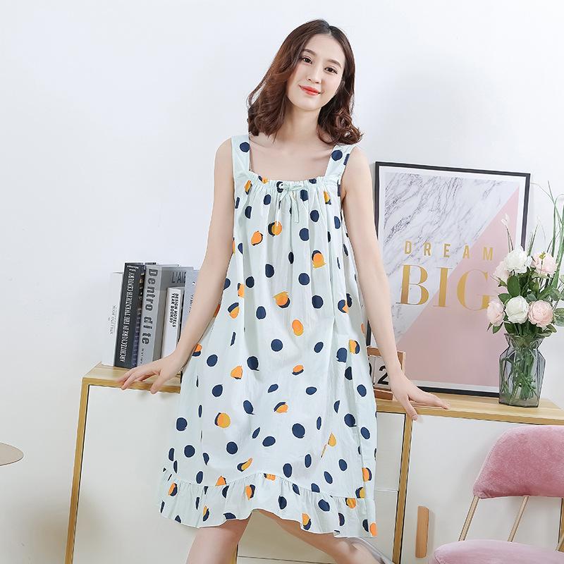 

Women's Sleepwear Sanderala Women Print Cotton Sexy Plue Size Lingerie Cute Nightdress Soft Thin Female Underwear Nightgown Home WearWomen's, 05