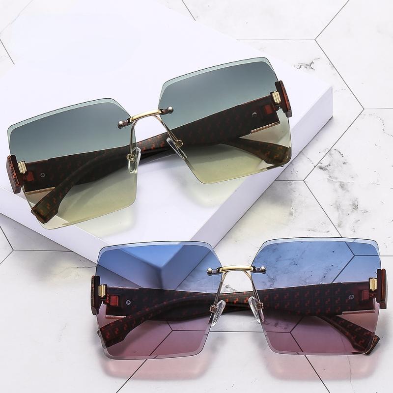 

Sunglasses MYALICE The Fashion Oversized Women Rimless Watermark Sun Glasses Men Personality Protection Windproof UV400