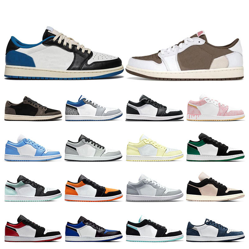 

Low cut Men basketball shoes 1 1s Cactus Jack Reverse Mocha University Blue Light Smoke Grey Midnight Navy Paint Drip women sneakers sports trainers