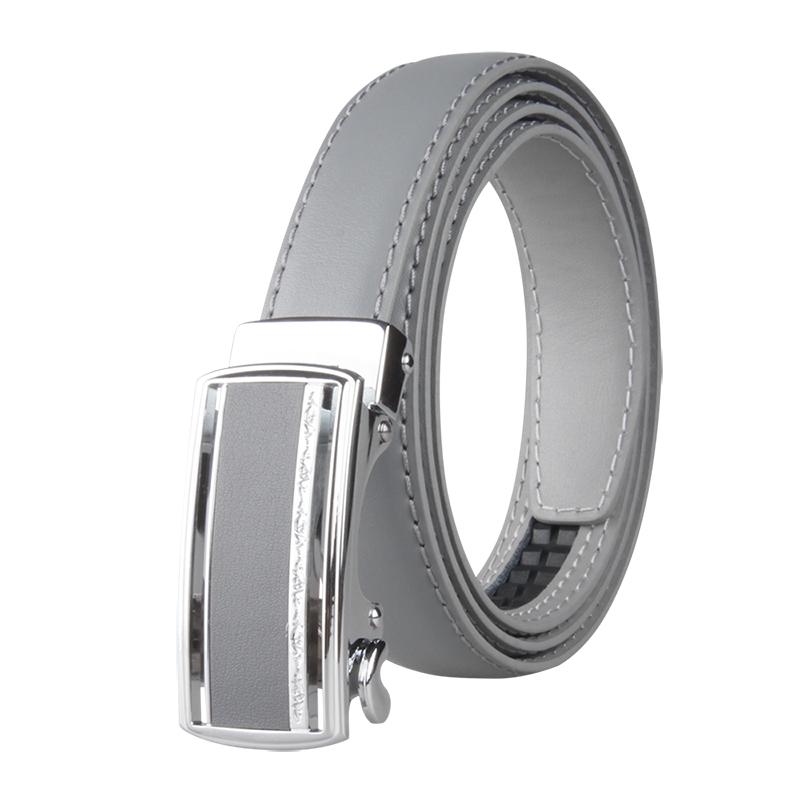 

Belts Feminine Leather Belt Gray Black Red Automatic Cowhide Straps Woman Style