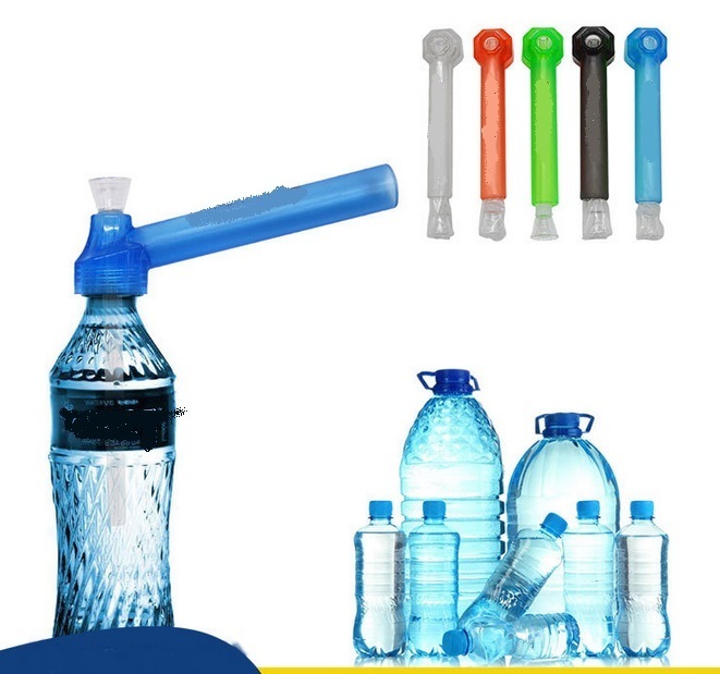 

Plastic Bong Portable Screw-On Water Pipe Glass Shisha Chicha Smoking Tobacco Herb Holder Screw On Hookah Converter 5 Color