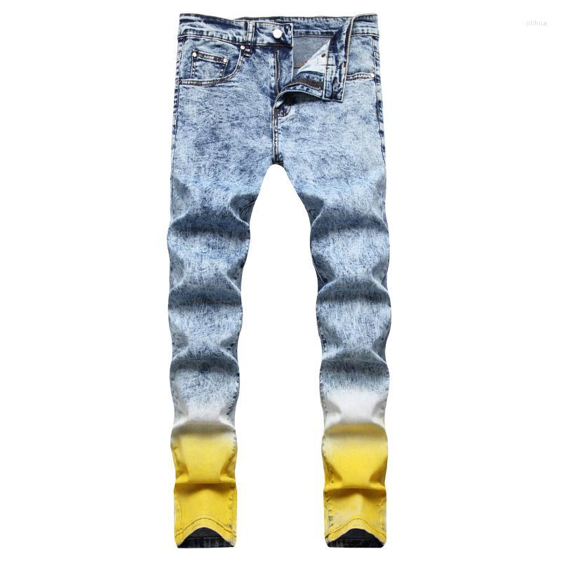 

Men's Jeans Fashion High Quality Mens Cotton Elastic Slim Skinny White Men Trousers Casual Male Hip Hop Denim PantsMen's, Green