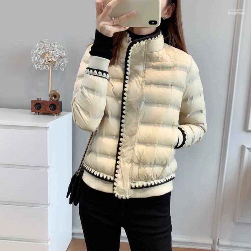 

Women' Down & Parkas Woman Elegant Jacket Autumn Winter Stand Collar Single-breasted Puffer Coat Ladies Vintage Warm Outerwear Luci22, Beige