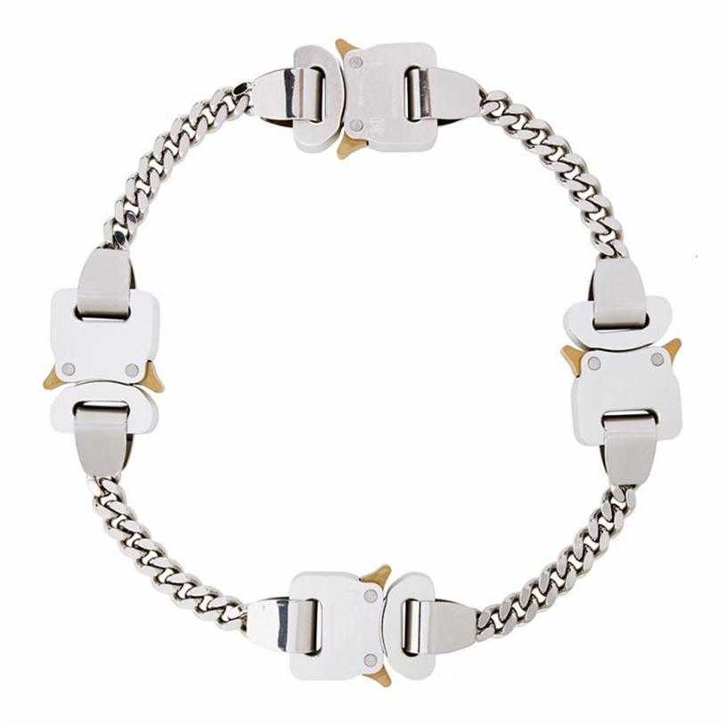 

New 2021 Titanium Stainless Steel 1017 9sm 4 Metal Buckles Hero Chain Alyx Necklace Men Women Accessories Japanese Qdei234H