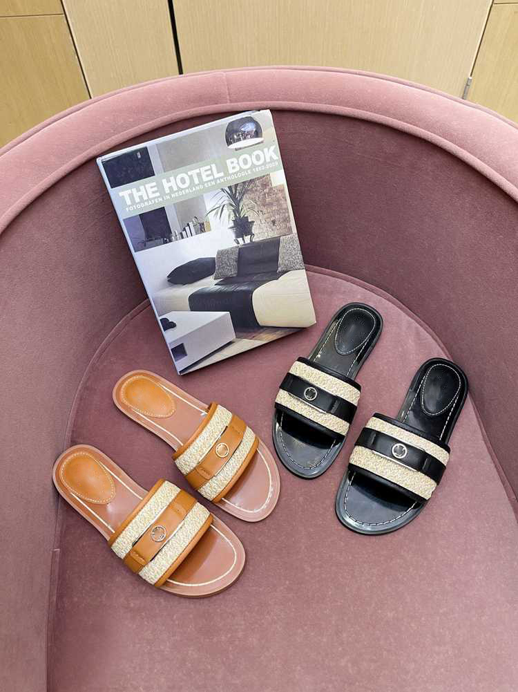 

2022 Lock It Flat Mule Slippers Designer Womens Luxurys Designers Sandals Genuine Leather Ladies Dauphine Outdoor Casual Slipper Flip Flops Scuffs size35-42, 1#