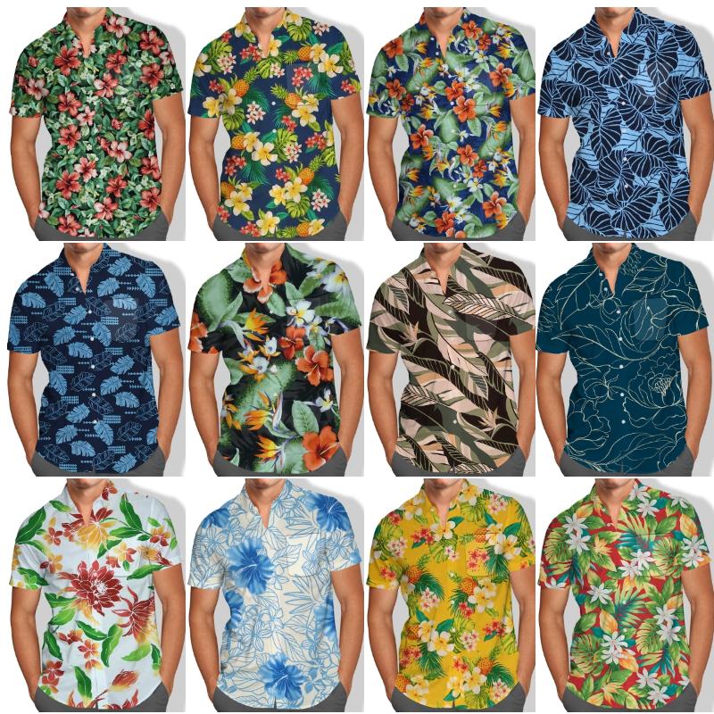 

Men's Casual Shirts Beach Holiday Floral Blue Personality Polynesian Men Shirt Autumn Summer Plus Size Male Aloha ShirtMen's, Dwt55b4wgm