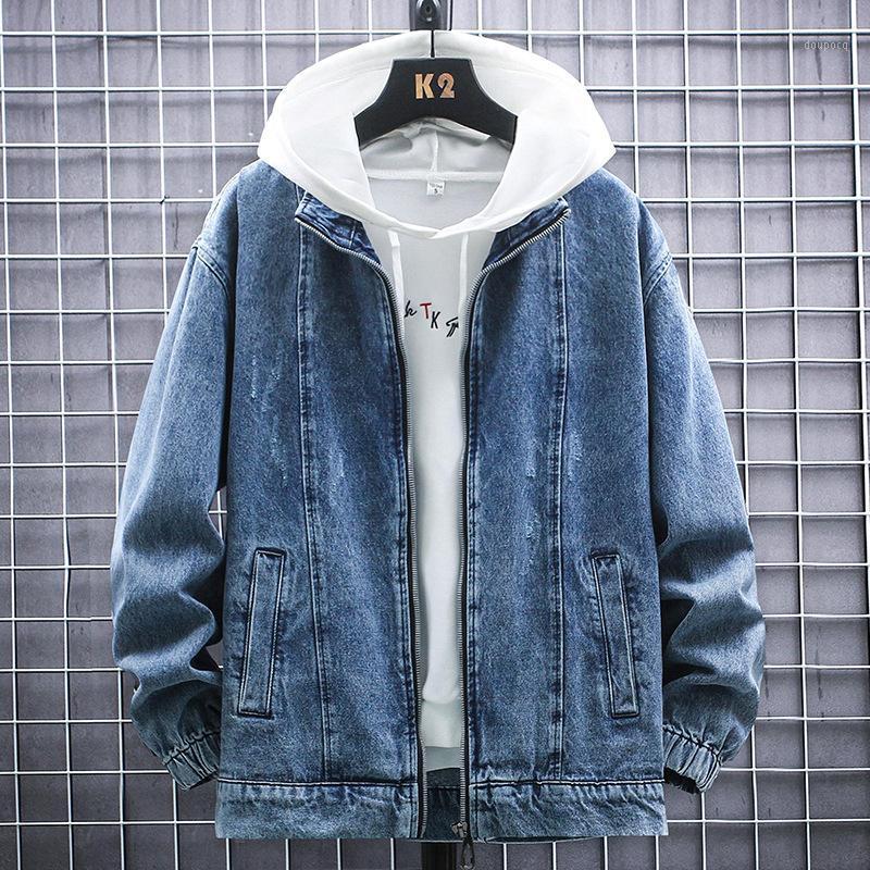 Autumn Men's Motorcycle Zipper Denim Jacket Male Handsome Pure Cotton Coats Korean Style Slim Youth Washed Jean Tops Outwear Jackets