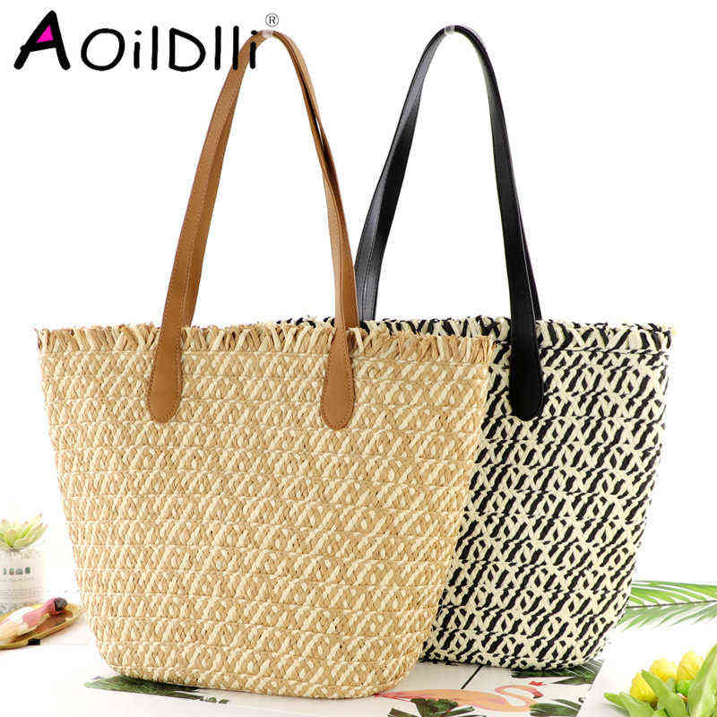 

Shopping Bags Lançamento Bolsa De Palha Papel Duas Cores, Ombro Casual Para Praia Grande Capacidade 220322, Light brown