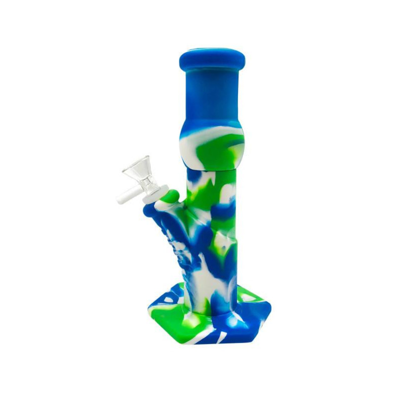 

Hookah Hexagon Silicone Bongs colorful water pipe smoking Dab Rigs Removable Straight With Glass Bowl
