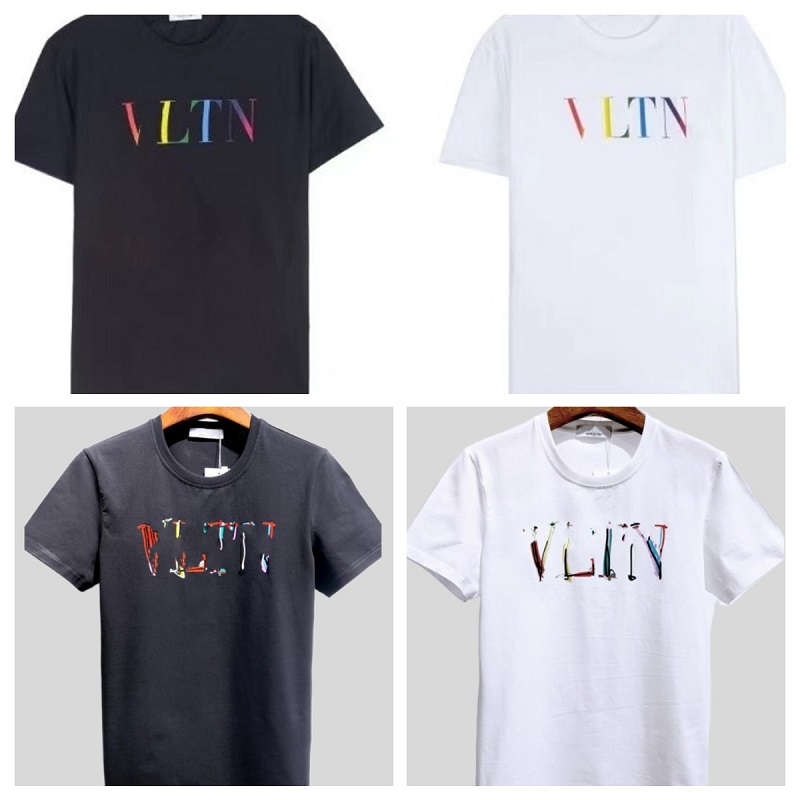 

2022 Men VLTN T-shirts 100% Cotton Women Loose Short Sleeve Fashion Letter Print Summer Tees Street Active Geometric Trendy Print Style Hip Hop Boy Casual Top XS-3XL.4XL