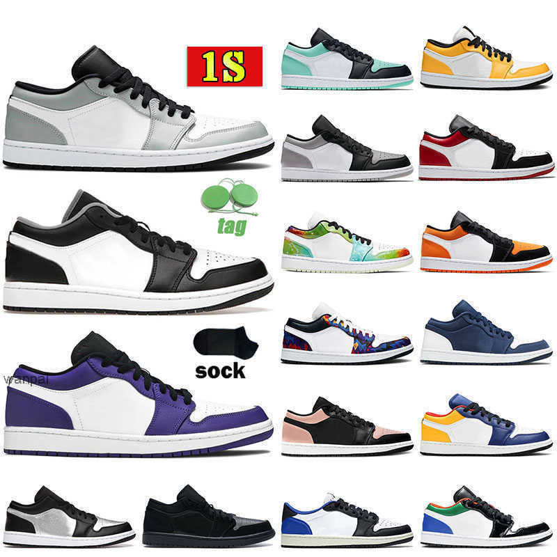 

Authentic Jumpman 1 1s Mens Womens Basketball Shoes Top Low-cut Metallic Sliver Ligth Cool Grey Black White Court Purple Low G OG designer shoes, C02 green toe 36-45