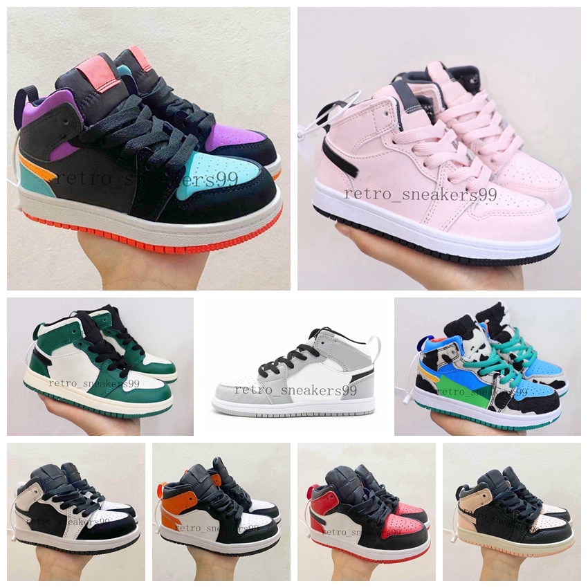 

2022 Dark Mocha Trainers Edge Glow Volt Gold High Light Smoke Grey Candy Multicolor Small Big Boy Girl Toddlers Sneakers igital Pink Infant TS Kids Basketball Shoes, Shoe box