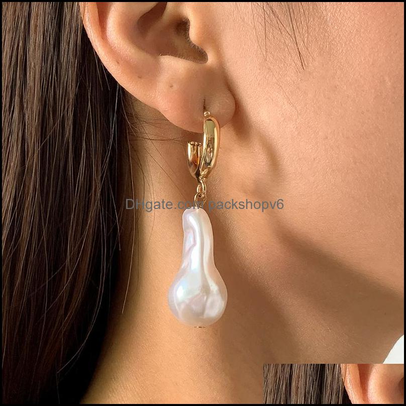 Chandelier en peluche de lustre Lactteo Bohemian Géométrique Baroque Imitation Perles Drop Boucles d'oreilles Hip Hop Cuff Opena Packshopv6 Dhxwn
