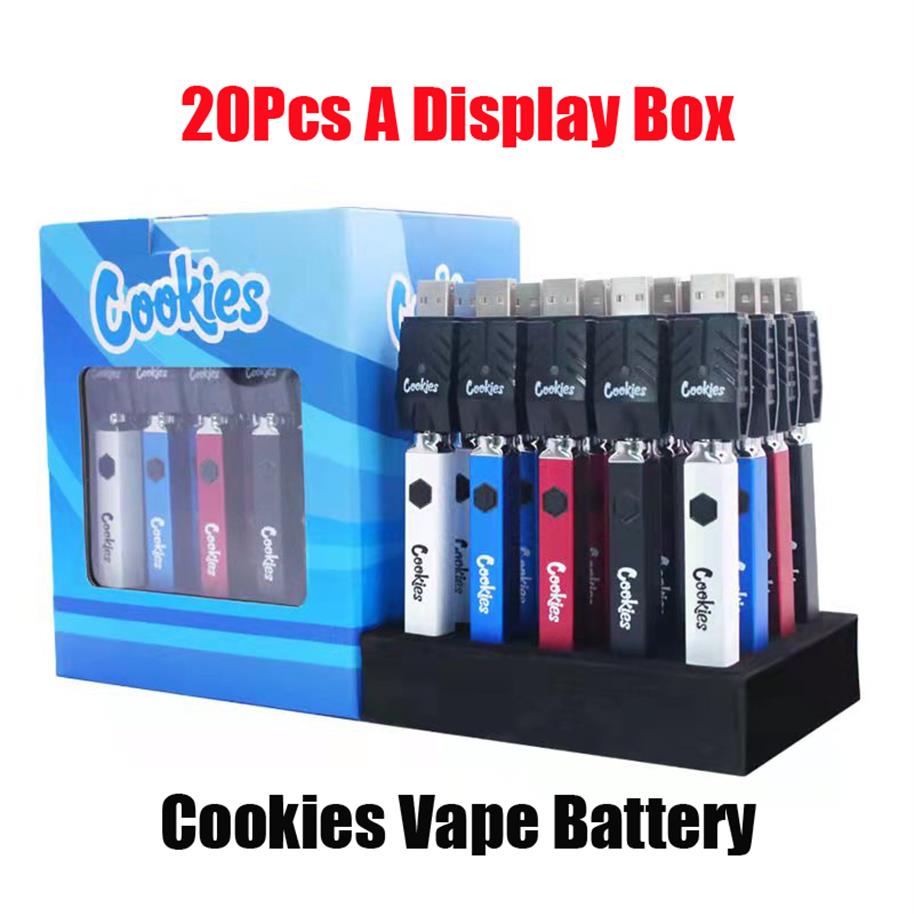 

Cookies Preheat VV Battery 500mAh Bottom Voltage Adjustable Usb Charger Vape Pen For 510 Cartridges 20Pcs A Display Box New Packag319L