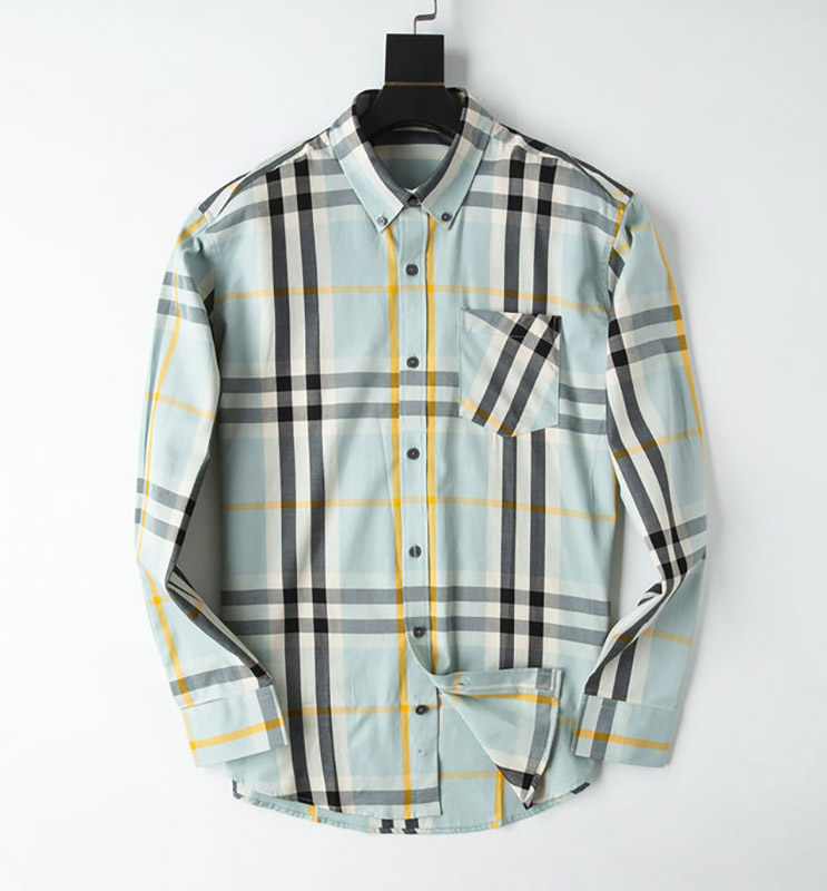 

Men's Dress Shirt Luxury Slim Silk T-shirt Long sleeve Casual business clothing plaid brand M-XXXL 53