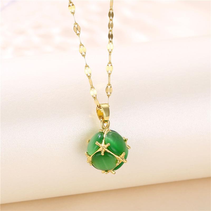 

Pendant Necklaces Elegant Mint Green Hydrangea Wedding Jewelry For Women High Fashion No Fade Stainless Steel Female WholesalePendant
