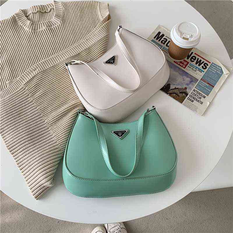 

Spring Bags for Women Brands 2022 New Handbag Fashion Crescent Bag Underarm Female Shoulder Green Small Bags Replica Designer Y220421, Brown
