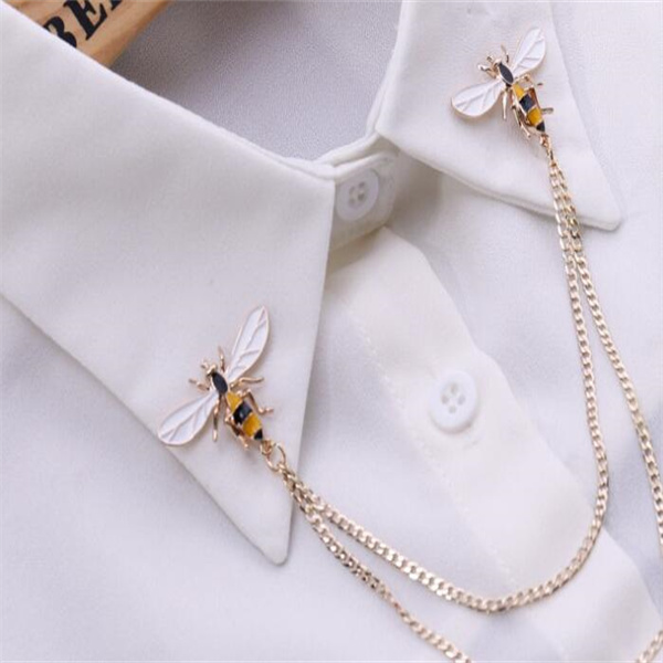 

Cute Bee Vintage Pins Brooches Animal Alloy Metal Chain Brooch Brooch Men's Suit Shirt Collar Tassel Lapel Pin Women's Jewelry Gift A240