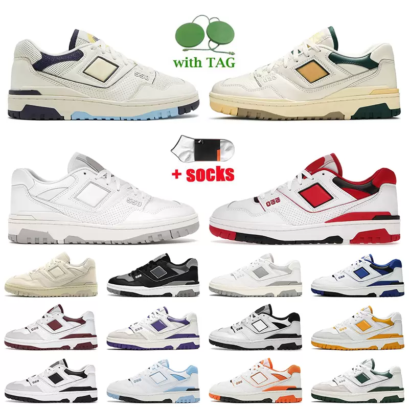 

New Fashion Women Mens B550 Casual Shoes 550 Aime Leon Dore Green Yellow Rich Paul Grey Red Sea Salt Black Syracuse Burgundy Trainers With Socks Designer Sneakers, Customize