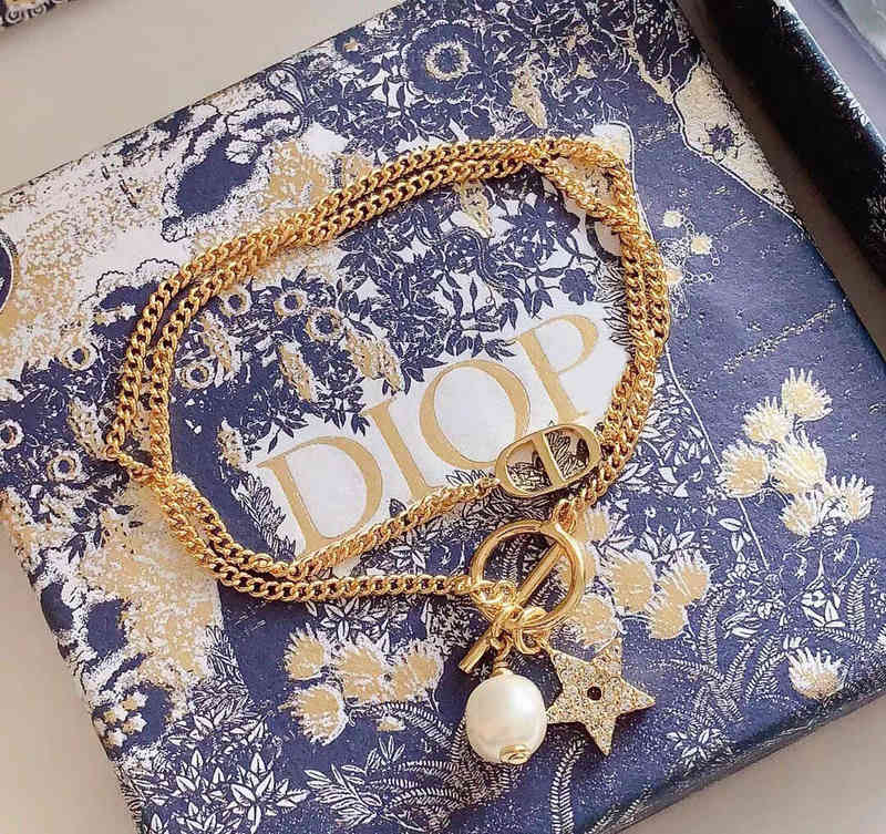 Fine pearl diamond star double layer bracelet fashion simple trend temperament women's Bracelet-image-782531745
