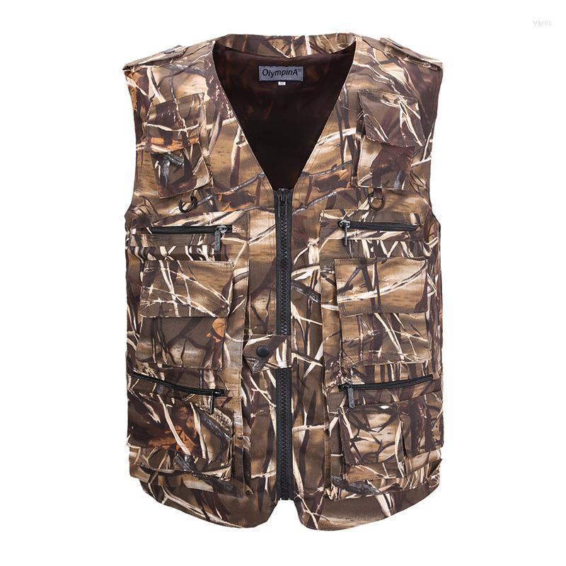 

Middle Aged And Elderly Vest Spring Autumn Men's Polyester Cotton Leisure Travel Pography Camouflage Vests, 01