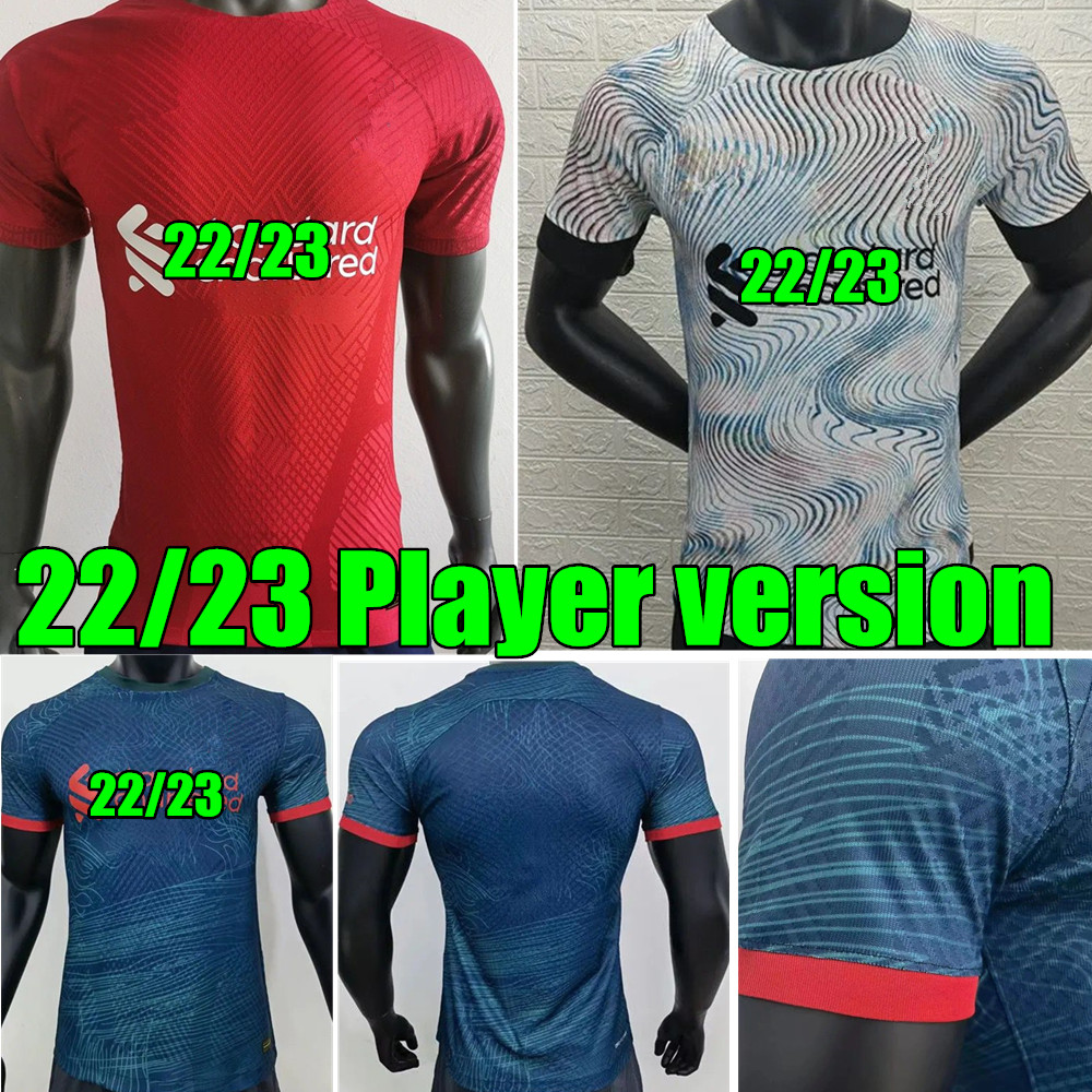 New 22 23 season home away 3rd RED YELLOW soccer jerseys Player version 2022 2023 Mohamed Diogo Luis DIaz lIVERPOOl football shirts men kids kits un