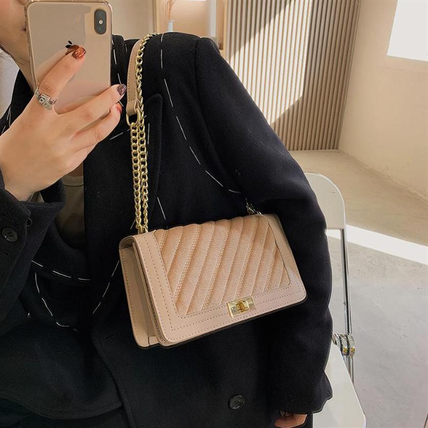 Evening Bags Stripe Luxury Velvet Shoulder For Women Female Long Chain Metal Hasp Handbag Trendy Square Royal Blue Crossbody Bag S240d
