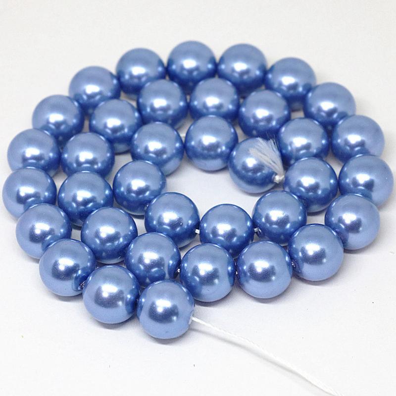 

Other 6 8 10 12 14mm Glass Pearl Beads Green Imitation Round Loose For Jewelry DIY Bracelet Necklace Making 40cm/strandsOther