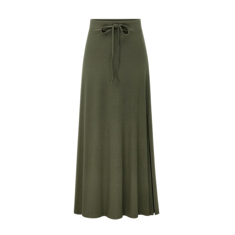 

Plus Size Autumn Winter Split Solid Skirt Casual Ruffled Bag Hip Elegant Ladies Skirt Large Size Girl Skirt Outfit Y200326, Black