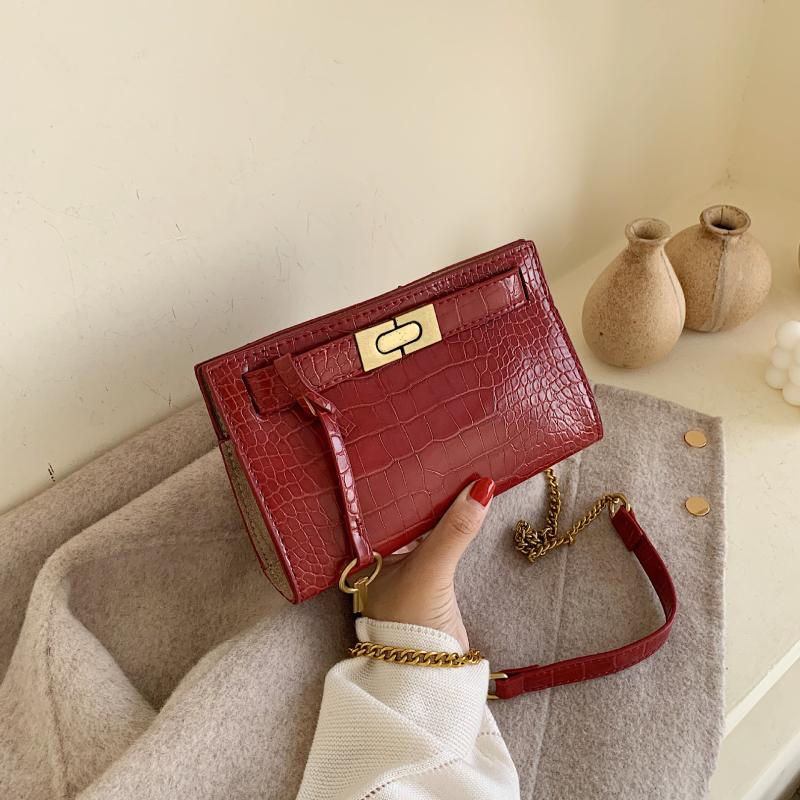 

Evening Bags Autumn And Winter Fashion Ladies Small Square Bag Crocodile Pattern Shoulder Wallet For Women 2022Evening, Black