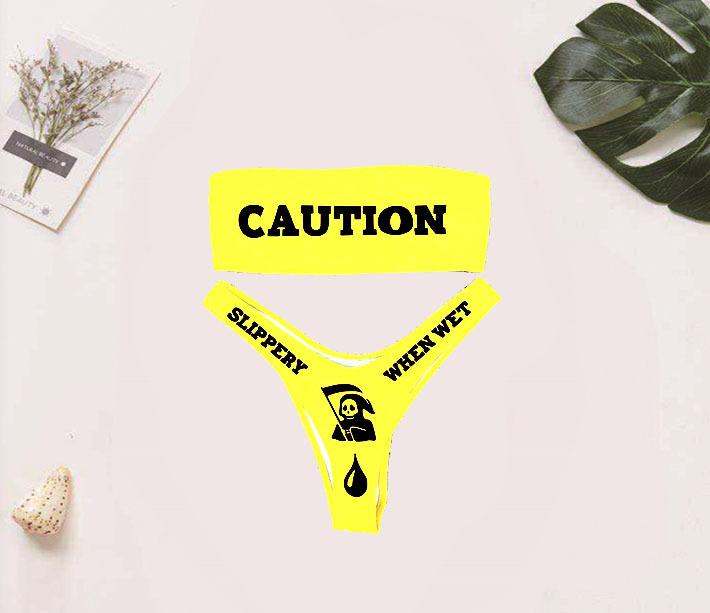 

Women' Swimwear Funny Bikini Offset Sexy Curve Skull Bra Swimsuit WomenWomen, Green