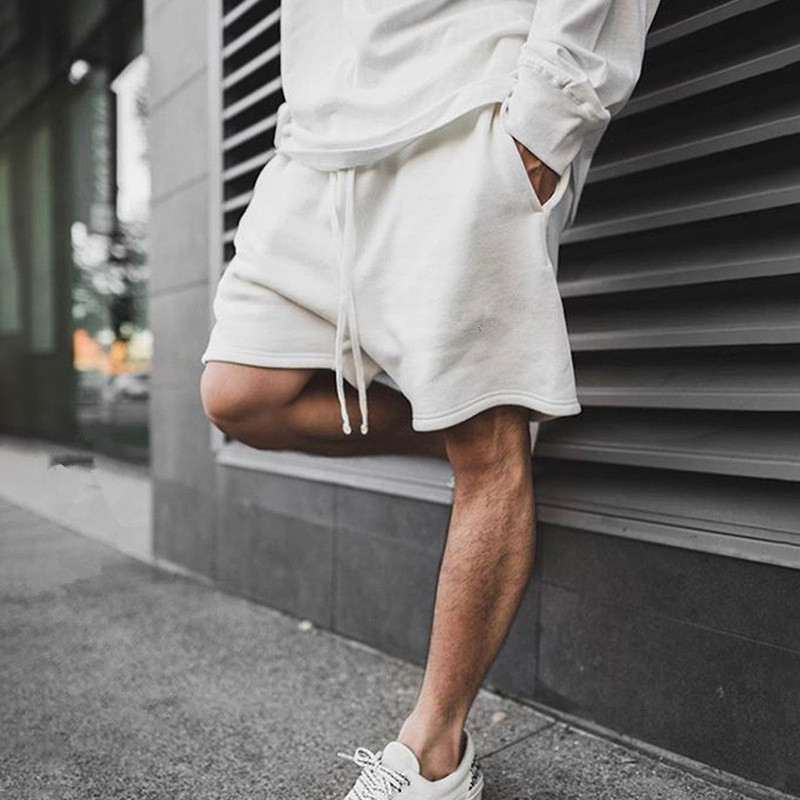 

Mens Shorts Solid Color Track Pant Casual Couples Joggers Pants Fashion Plain Five-piece Street Length Drawstring Pants Knee beach, Bag