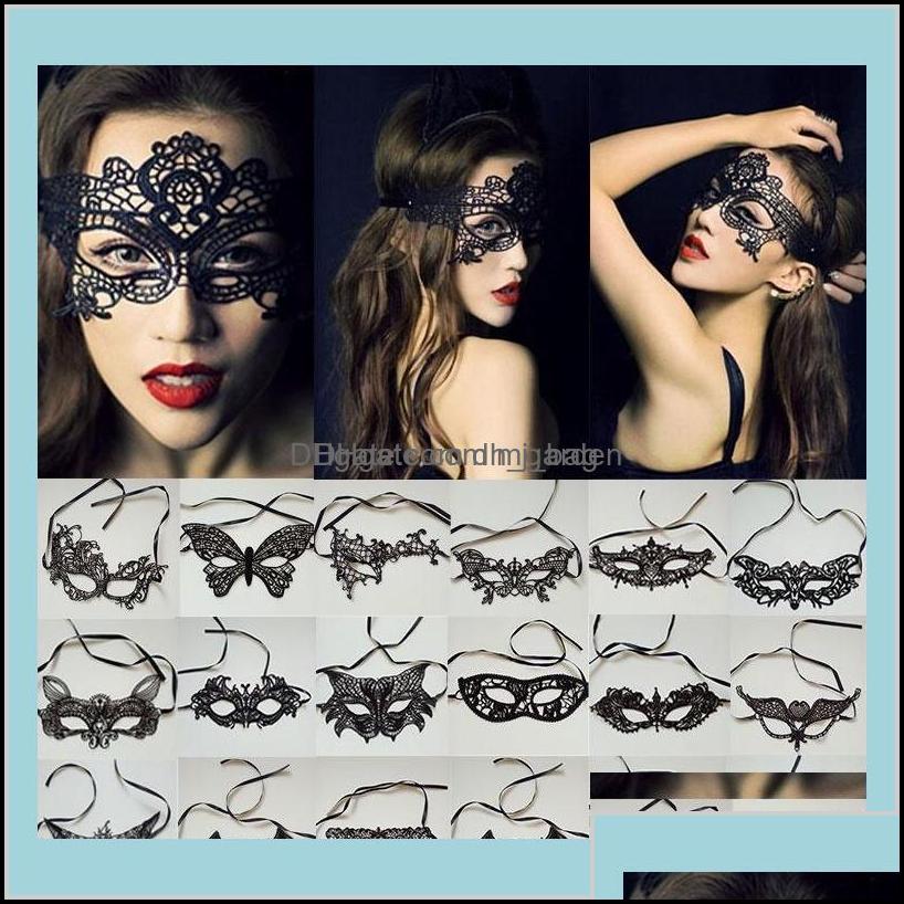 

Party Masks Festive Supplies Home Garden Women Sexy Lady Lace Eye Mask For Halloween Venetian Masquerade Event Mardi Gras Dress Costum Dro
