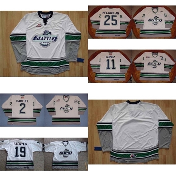 

C26 Nik1 Custom Mens Womens Kids WHL Seattle Thunderbirds 19 Oleg Saprykin 11 Robin Gomez 2 Clayton Barthel Ice Hockey Jerseys Goalit rare