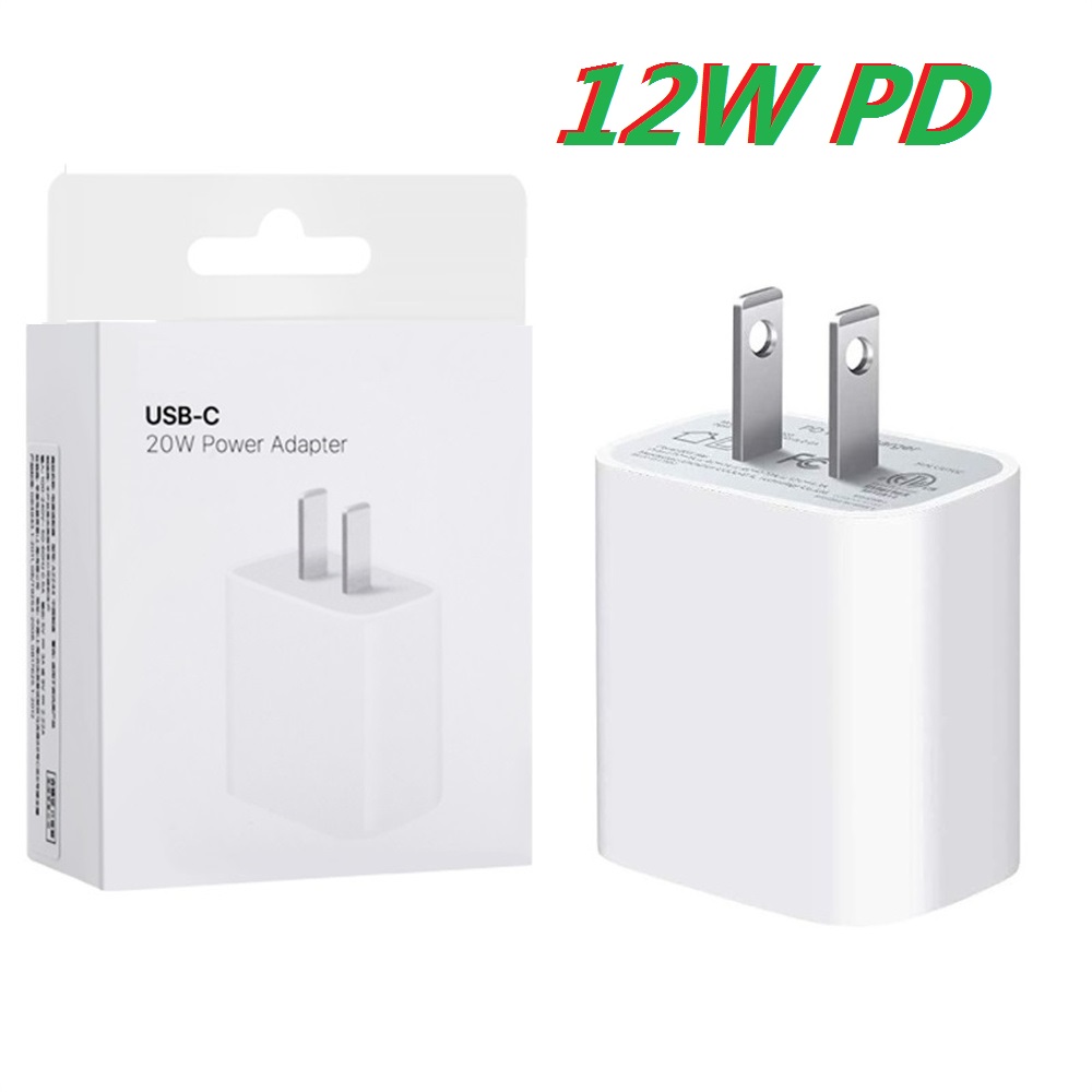 

12W PD Type c USB-C Power Adapter US Eu Wall Charger Chargers Adapters For Apple IPhone 7 8 11 12 13 X XR Pro Max Samsung Android phone With Box