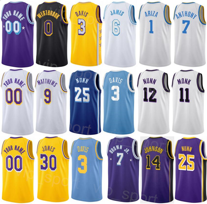 

Printed City Classic Men Women Basketball 5 Austin Reaves Jersey 15 Avery Bradley 20 Stanley Johnson 14 LeBron James 6 Davis 3 Russell Westbrook 0 Talen Horton-Tucker, Yellow