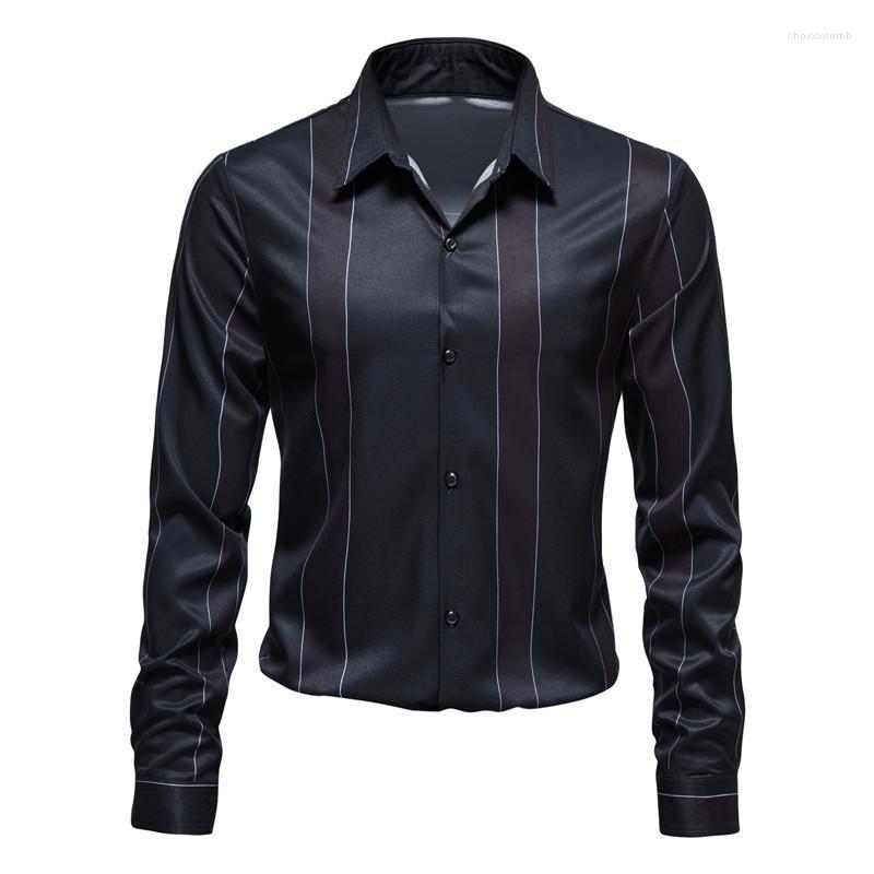

Men's Casual Shirts Eu Size Trend Long-sleeved Shirt Business Office Dress Party Plus, C211-balck