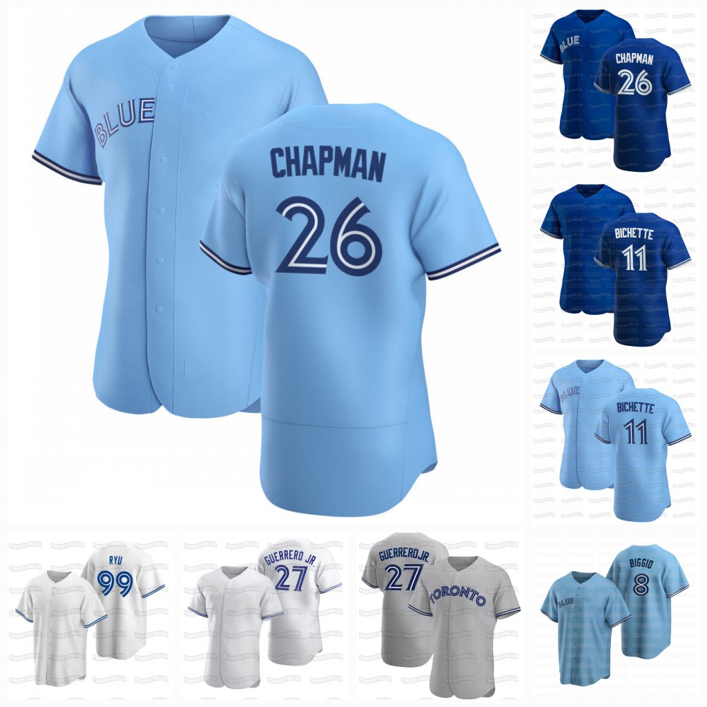 

26 Matt Chapman Blue Jays Vladimir Guerrero Jr. 2021 Jersey Bo Bichette George Springer Kevin Gausman Cavan Biggio Hyun-Jin Ryu Kirby Yates Yamaguchi Yusei Kikuchi, 2020 blue youth s-xl