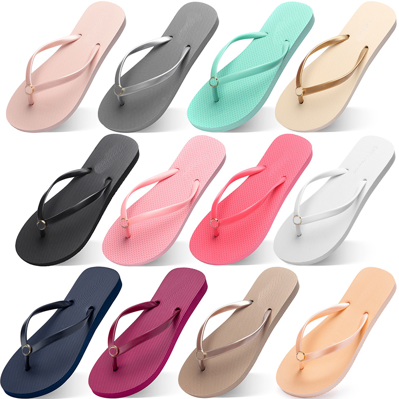 Femmes Pantoufles Mode Tongs Plage Hôtel Intérieur Pantoufle Triple Noir Rose Blanc Citron Vert Gris Bleu Femmes Chaussures Vingt et un