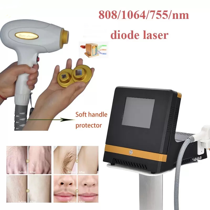 ￉pilateur 808 Diode ￉pilation au laser Machine de cheveux Dispositifs d'￩pilation laser Nouveau rajeunissement de la peau d'arriv￩e 755 1064NM MACHINE