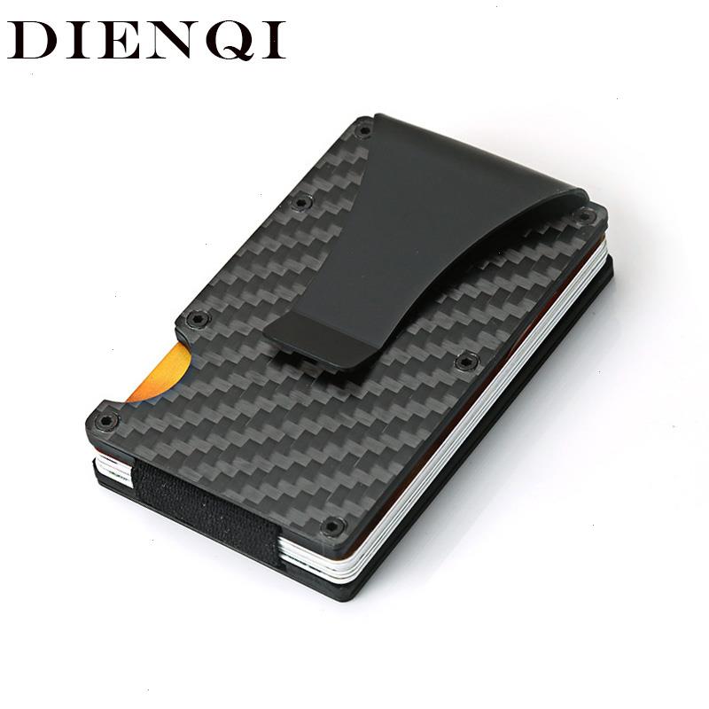 

Carbon Fiber Card Holder Mini Slim Wallet Men Aluminum Metal Rfid Magic Small Thin Male Purses Money Bag Vallet, Red b (customized)