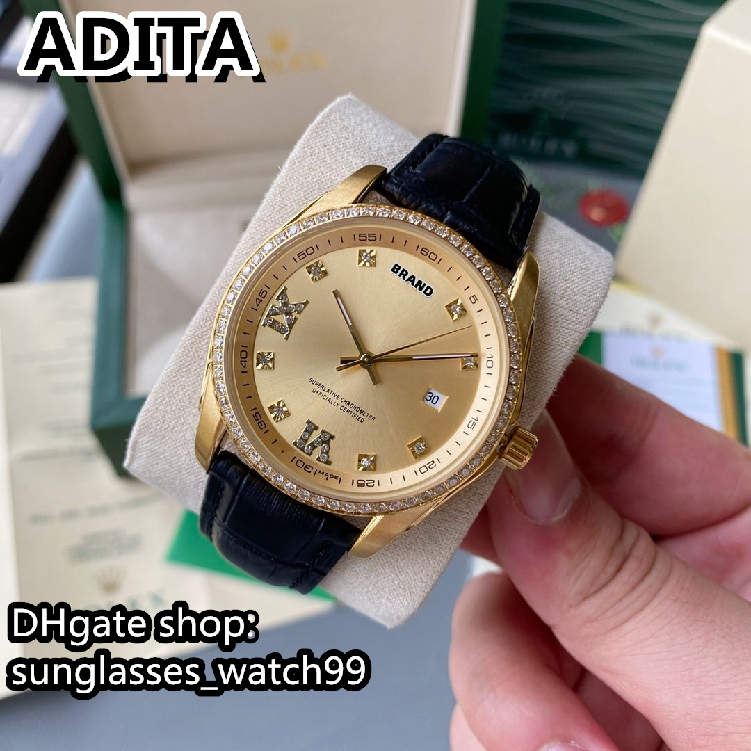 ADITA high quality watch for men and women automatic mechanical movement 40mm stainless steel 18K gold imported Swiss origin top quartz couple di